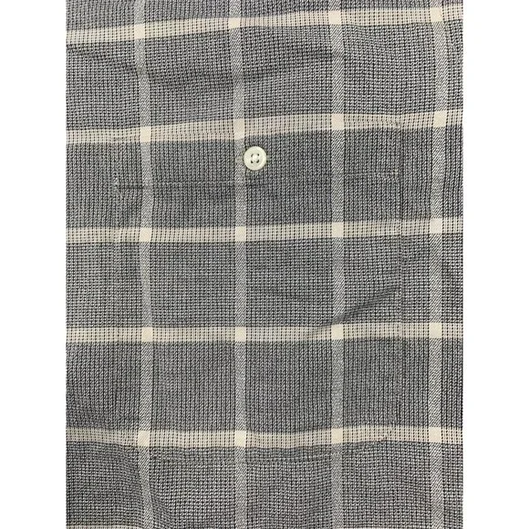 Van Heusen Mens Top Button Up Long Sleeve Gray Plaid Dress Shirt Size 17.5 32/33 - Picture 6 of 14